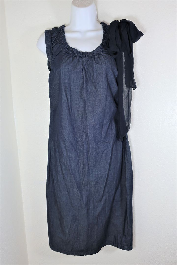 MIU MIU Blue Cotton Denim Dress S- M 40 6 7 8