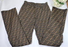 Load image into Gallery viewer, Vintage FENDI FF Monograms Brown Black FF Logo Pants Jeans Small 2 3 4 24 Waist
