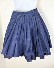 Load image into Gallery viewer, Rare GIANNI VERSACE School Girl Pleated Cotton Denim Skirt Small 24 38 4 5 6

