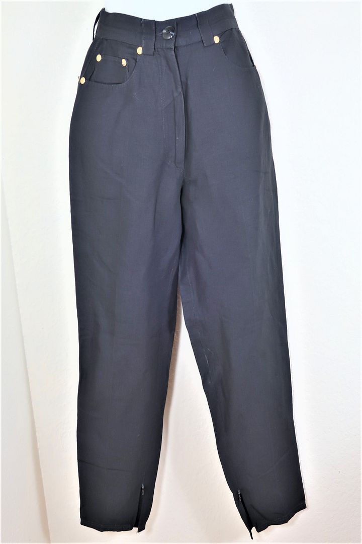 Vintage Versus Gianni VERSACE Black Small High Waist Dress Pants Jeans Small 24 38 2 3 4