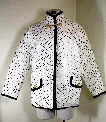 VERSUS VERSACE Padded Filled Lining Black White Quilted Puffer Jacket Coat 38 5 6 7