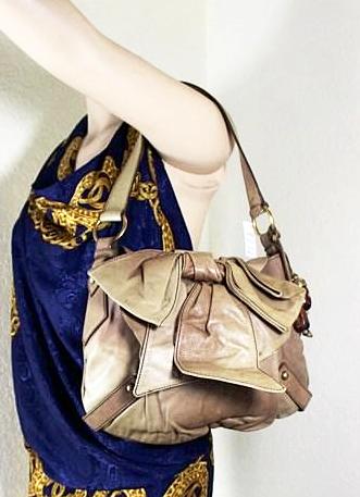 YSL Yves Saint Laurent Rive Gauche Leather Large Bow Purse Shoulder Bag Italy