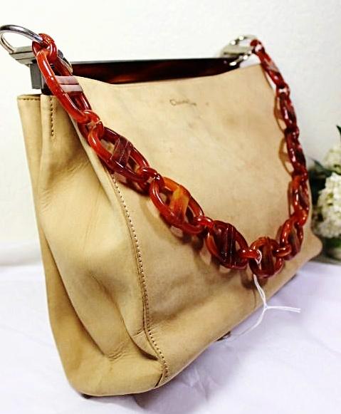 Vintage Rare Christian Dior Smooth Suede Leather Light Brown Shoulder Bag Italy