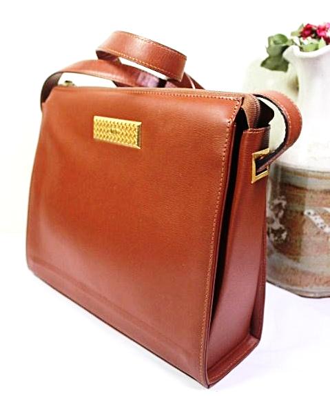 Vintage Christian DIOR Pawn Brown Leather Shoulder Bag France Trotter Vachette