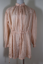 Load image into Gallery viewer, DRIES VAN NOTEN Cream Long SLeeve Silk Draw Waist Dress Top Blouse  Small 4 5 6
