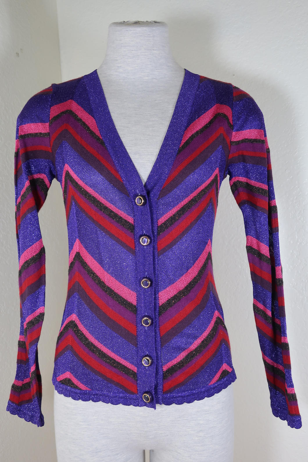 Dolce & GABBANA Purple Pink Red Knitted Sweater Blazer Jacket Top Cardigan S 2 3 4