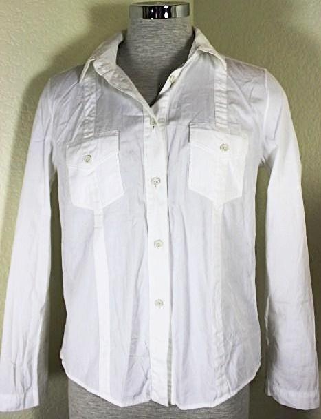 Louis Vuitton White Longsleeve Cotton Blouse Top Shirt sz. 40 4 5 6
