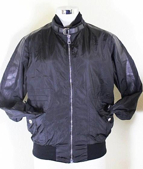 Gucci Men's Black Nylon and Leather Bomber Jacket Sz. 46 3 4 Small Italy