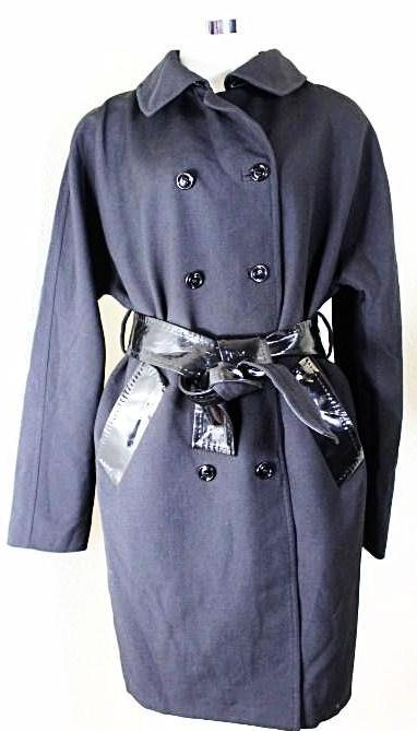 Dolce & GABBANA Virgin Wool Black Belted Trench Coat Suit M - L 40 7 8 9