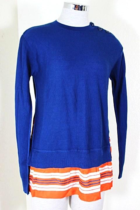 NWT Louis VUITTON Merino Wool Blue Red Long Sleeve Sweater Shirt Top Blouse xs  S 3 4 5
