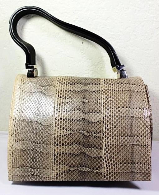 MARNI Snakeskin Snake Leather Tote Hand Bag Satchel Italy